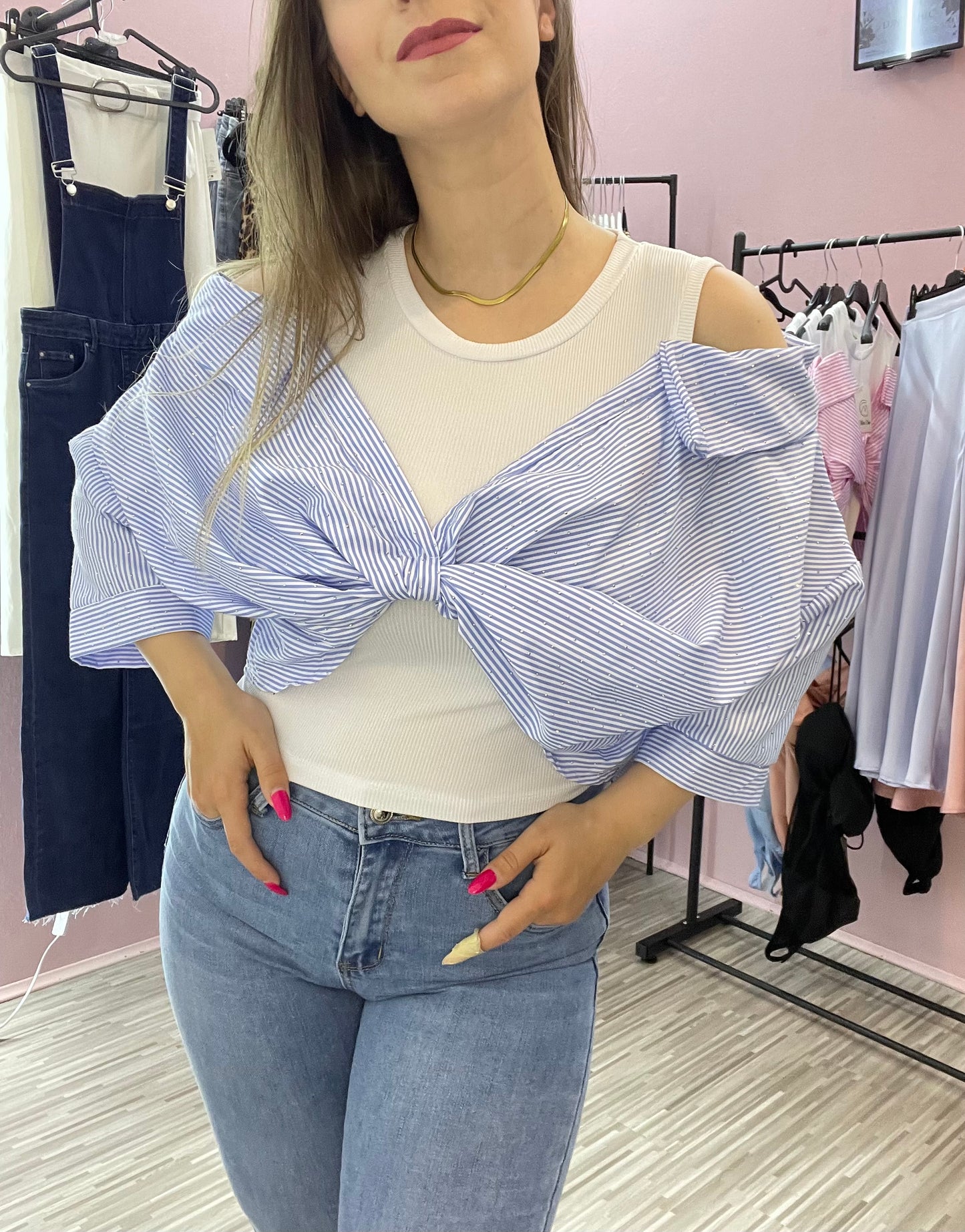 Top - Camicia con Brillantini